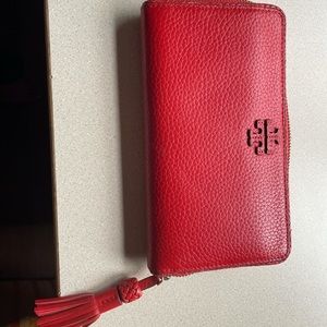 Tory Burch red clutch wallet